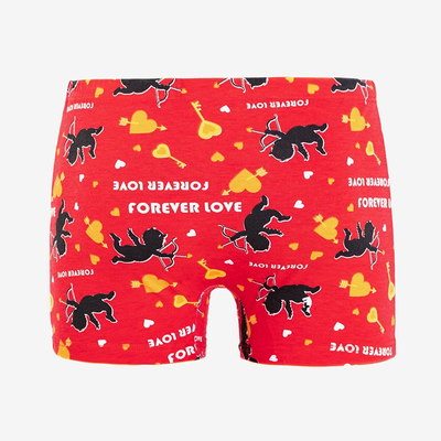Men's red boxer shorts with print - Underwear