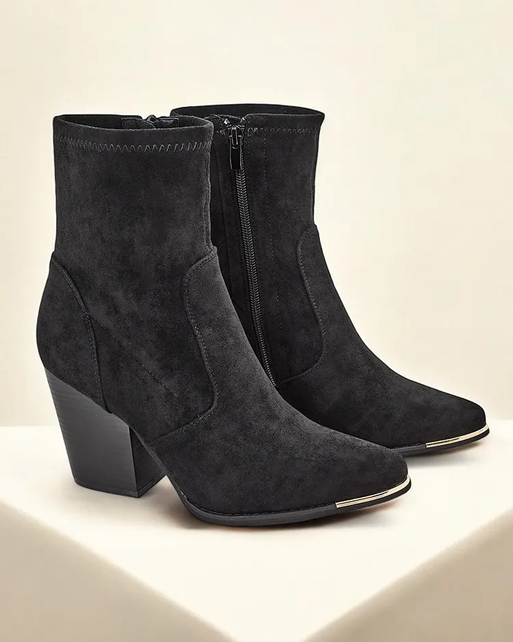Royalfashion Eko-suede wimmins boots on a stiletto heel Gris