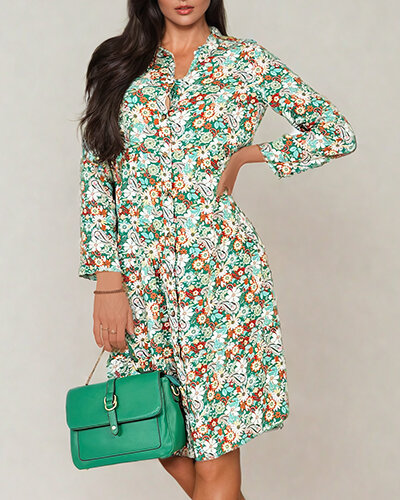 Royalfashion Naiste midi-mustriline kleit