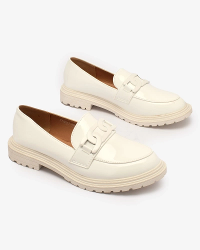Royalfashion Valged lakitud mokasiinid naistele Dafench
